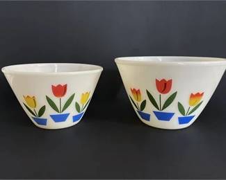 Vintage Fire King Tulip Nesting Bowls 