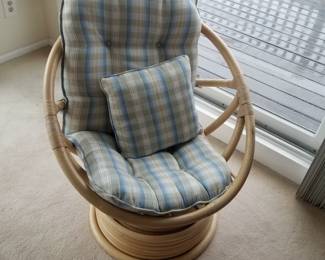 Rattan swivel chair - two available. Made in Kentucky by Classic Rattan, Inc.
