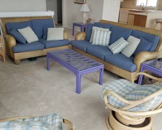 Casual couches by Lexington. Couch is 80" long x 48" deep. Loveseat is 56" long x 48" deep  