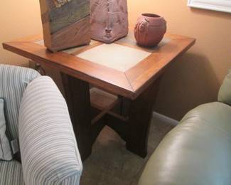 End Table with Stone Inlay