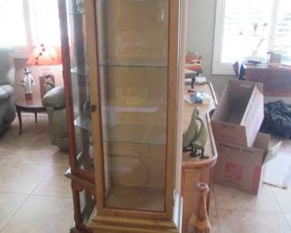 Tall Lighted Curio Cabinet, 14" X 10" X 68" High