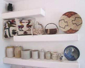 Southwest Textile Pillows, Baskets, Crocks & Pottery