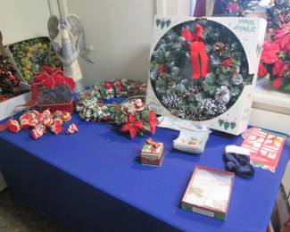 Christmas Joy:  Wreaths, Angels, Villages, Lighting, Santas, Wrap, 