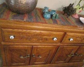 Buffet By Cal Shops, Porcelain & Brass Hardware,            52" X 18" x 32" High