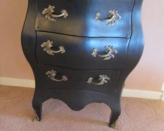 Bombe Silverware Chest, Faux Marble Top,                            26" X 20" X 38" High