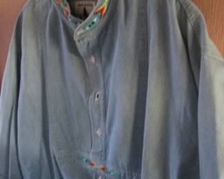 Men's Native American Style Shirt, Beaded Details