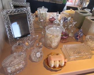Waterford Crystal Frame, Clock, Covered Jars