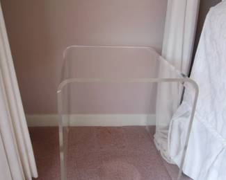Lucite Waterfall End Tables, 20" X 20"