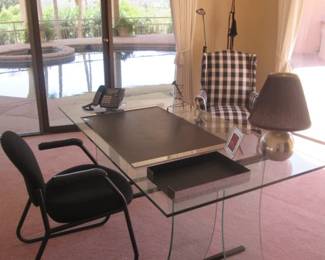 Glass Executive Desk, 70" X 36"