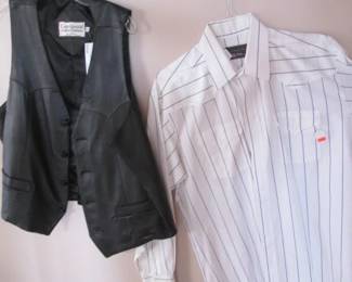 Mens Leather Vest, Size 48 L