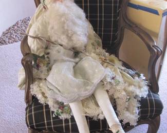 2- Queen Ann-Style Arm Chairs + Fancy Santas                            