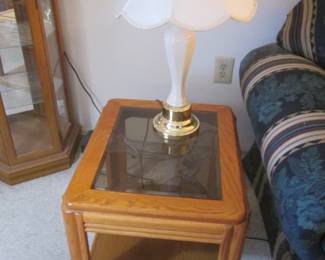 Pair of Matching End Tables & Lamps
