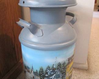Old Milk Can, Painted Scene