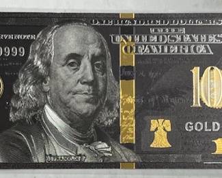 Novelty Gold/Black 100 Dollar Bill