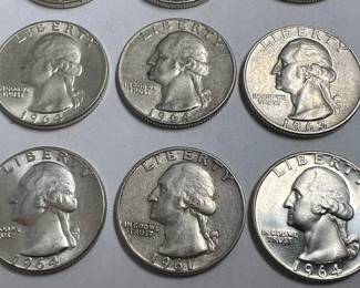 Large Quantity of 1964 and earlier silver coins