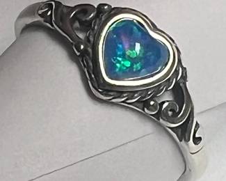 Silver Ring with Heart Stone