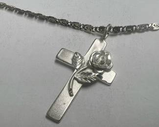 .925 Silver Cross and Chain