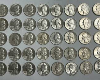 50 Silver Washington Quarters!