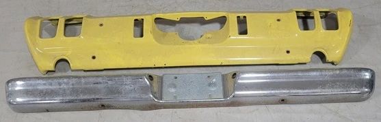 8106 - Rally Yellow 1970 Oldsmobile 442 rear bumper 14 x 70, has small dent with additional chrome bumper 76 x 7 x 4 Found picture of original car and provided to show you the car the bumper came from.
