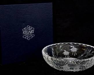 4011 - Stuart crystal bowl in box, 2 x 6.5
