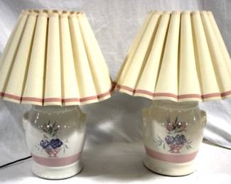 7703 - Pair of Matching Ceramic Lamps 20" tall
