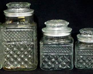 4063 - 5 Wexford glass canisters
