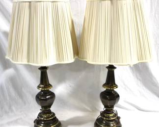 7704 - Pair of Matching Lamps - 32" tall
