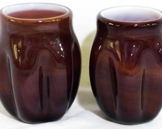 4161 - Pair Vitrix glass vases, 4"
