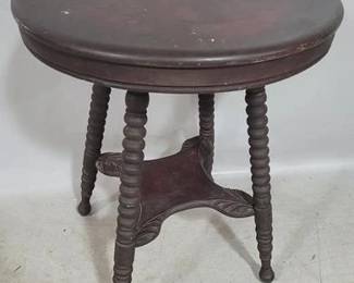8156 - Carved original finish oak parlor table 30 x 24 x 24
