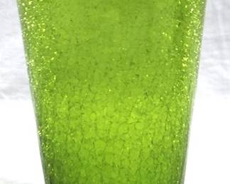 7421 - Green Glass Vase 10" x 5.5"