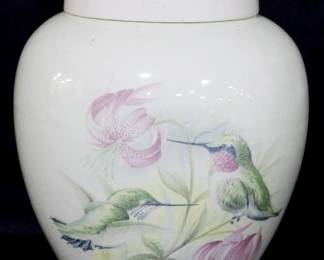 4060 - Hummingbird ginger jar, 8.5" tall
