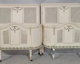 8105 - Vintage pair French twin beds, as is headboard size 47 x 42
