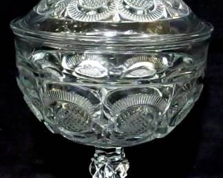 4051 - Pressed glass covered compote, 9.5"

