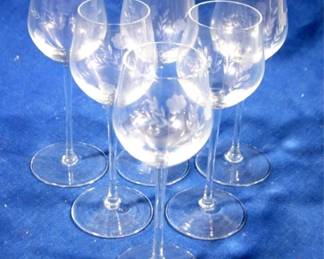 7532 - 6pc Set Etched Stemware 8" Tall
