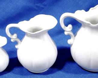 7450 - 3pc Set Ceramic Pitchers 6" & 5" & 3" Inches Tall
