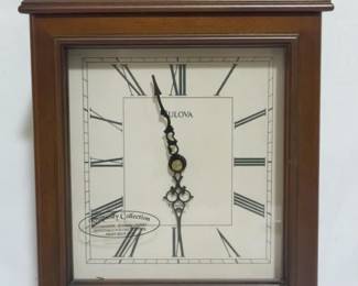 3243 - Bulova Mantel Walnut Clock 14.5x8x5
