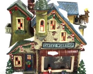7419 - Santa's Workshop Lighted House 8.5" x 8.5" x 5"
