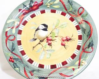 4180 - Lenox Chickadee plate, 10.5" Winter Greetings Everyday
