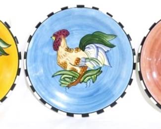 4230 - 3 Decorative 8" plates with chickens

