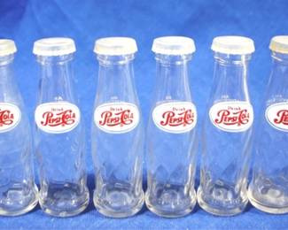 7729 - 6 Pepsi Glass Salt & Pepper Shakers - 4.5" tall
