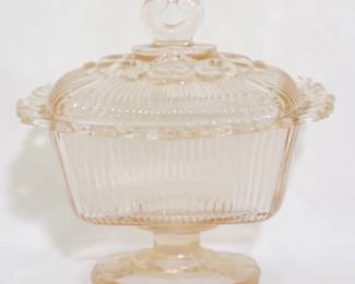 4017 - Indiana Glass pink covered candy dish 7.5"
