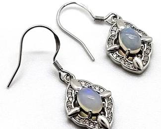 21z - Sterling Silver Ethiopian Opal Earrings
