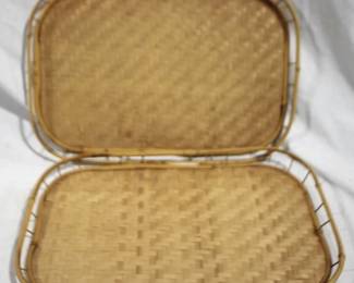 963 - 2 Bamboo Serving Trays - 18.5 x 13
