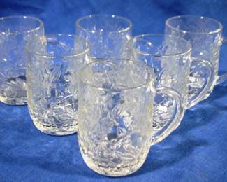 7833 - 6pc Set of Glass Mugs 4" Tall

