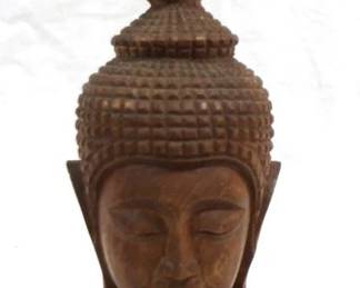 7317 - Wood Buddha Head - 9.5" tall
