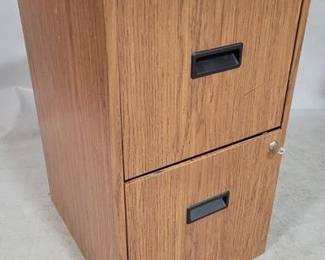 8138 - Metal 2 drawer file cabinet with key, 26 x 15 x 18
