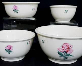 4094 - 4 Pc Rhythm Rose mixing bowl set Household Institute largest 5.5 x 10.5
