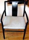 2 black laquer chairs