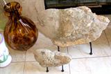2 Fossilized fish statues - very unique!!!