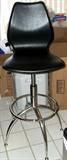 4 LIKE NEW black height adjustable leather bar stools